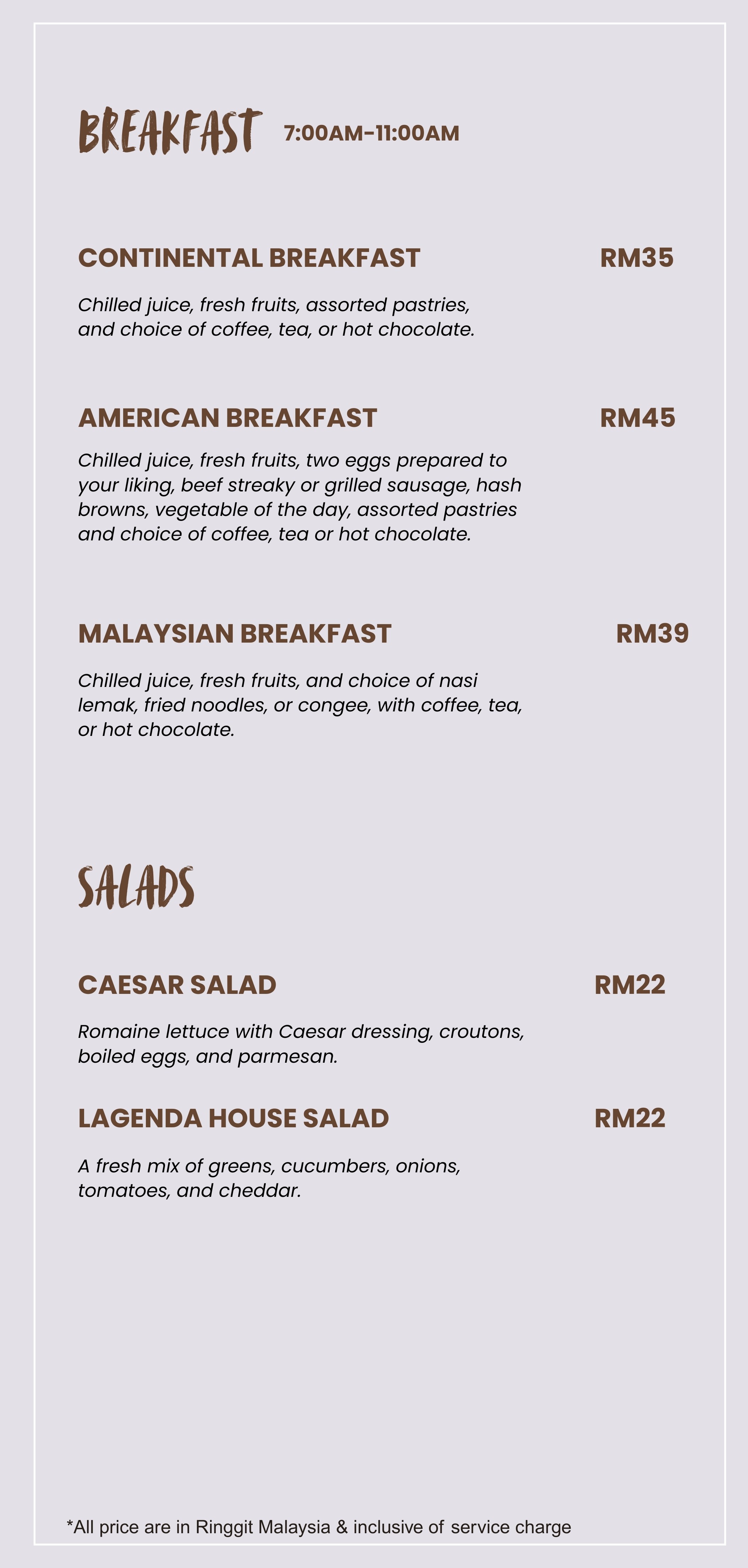 new in room dinning - 2